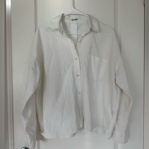 Djerf Avenue White Breezy Shirt | L